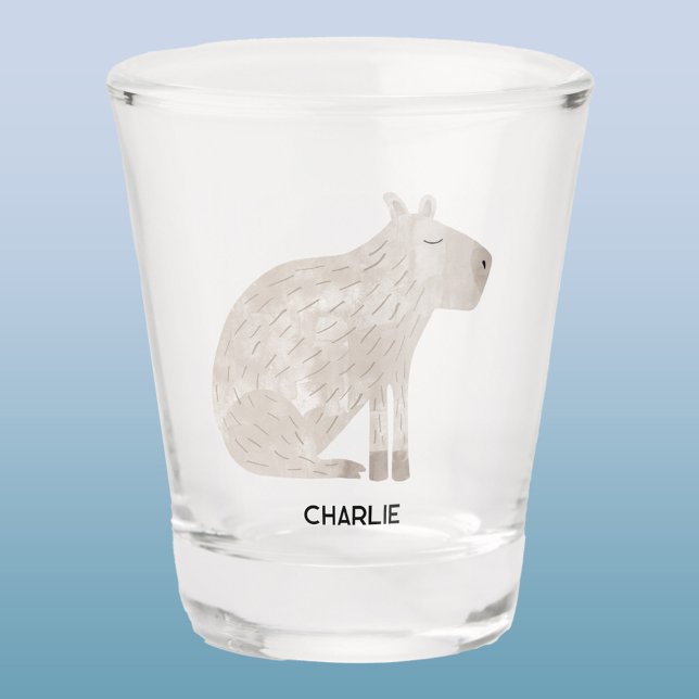 Capybara Personalised Shot Glass (Capybara personalized name shot glass)