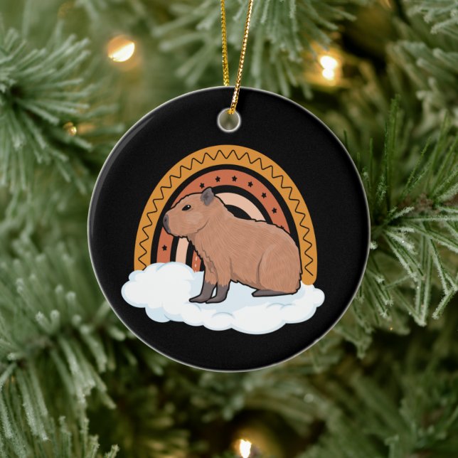 Capybara Pet Animal Ceramic Ornament (Tree)