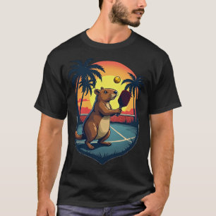 Capybara Pickleball Club Retro Logo Vintage Athlet T-Shirt