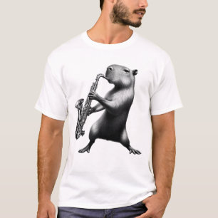 Capybara Playing Saxophone Saxophonist Saxophone T-Shirt
