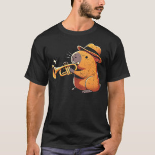 Capybara Playing Trumpet Distressed T-Shirt