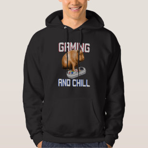 Capybara Playing Video Game Wildlife Animal Capyba Hoodie