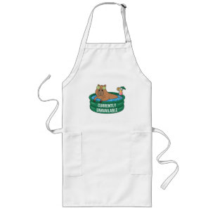 Capybara Pool Relaxation Typography Graphic Long Apron