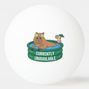 Capybara Pool Relaxation Typography Graphic Ping Pong Ball