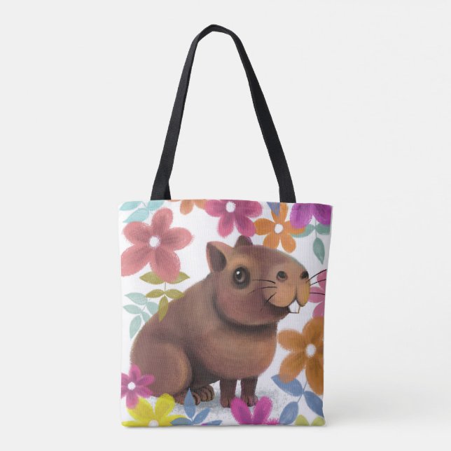 Capybara print. tote bag (Back)