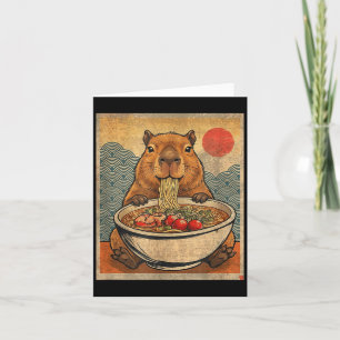 Capybara Ramen Japanese Funny Graphic Kawaii Anime Card