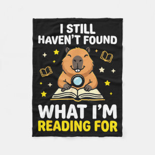 Capybara reading funny book lover women men kids fleece blanket