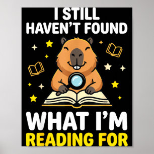Capybara reading funny book lover women men kids poster