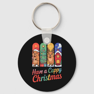 Capybara Reindeer Xmas Have A Capy Christmas  Key Ring