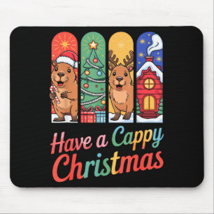 Capybara Reindeer Xmas Have A Capy Christmas  Mouse Pad