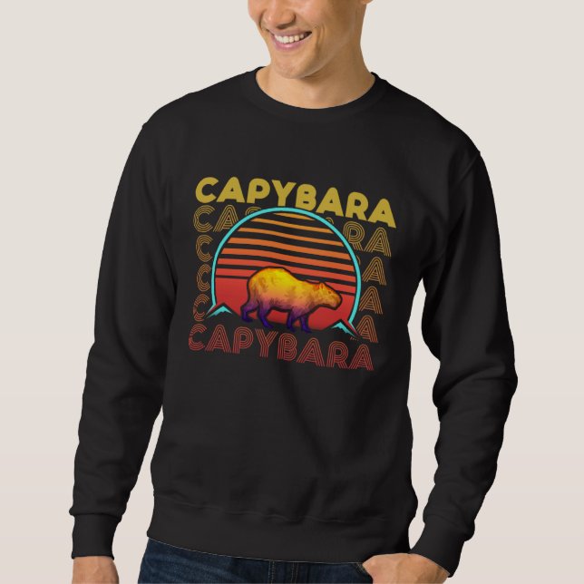 Capybara Retro  Gnawer Rodent Capibara Sweatshirt (Front)