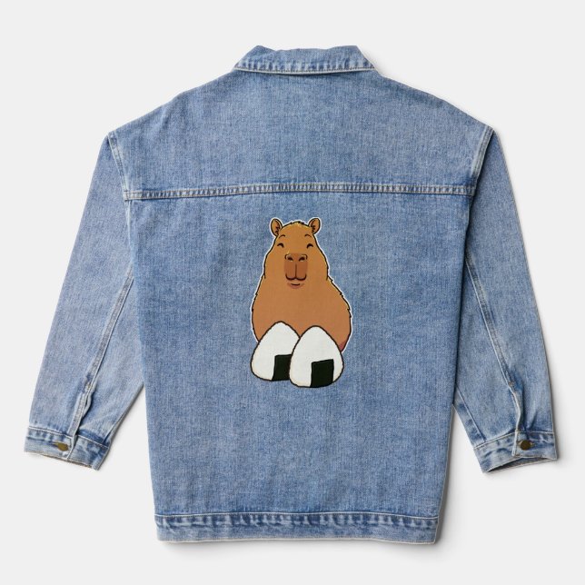 Capybara Rice Balls  Denim Jacket (Back)