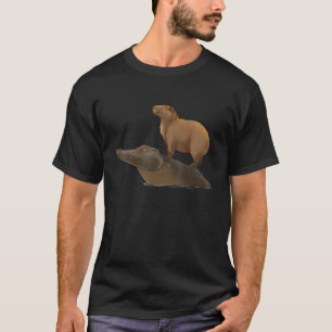 Capybara Riding Crocodile Great Friends Capybara T-Shirt