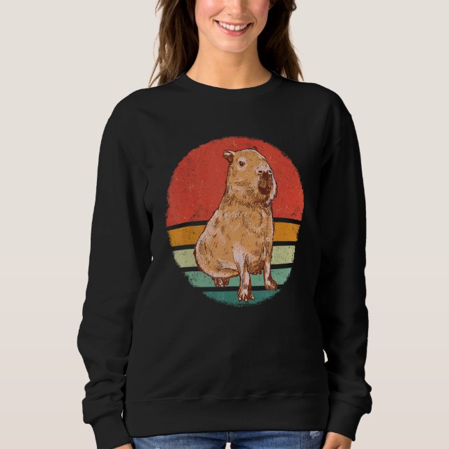 Capybara Rodent Animal Retro Sunset Sweatshirt (Front)