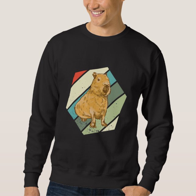 Capybara  Rodent Hexa Capybara Retro  Capybara Sweatshirt (Front)