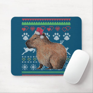 Capybara Santa-Claus Ugly Christmas Sweater Holida Mouse Pad