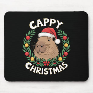 Capybara Santa Clause Christmas Funny Cappy Christ Mouse Pad