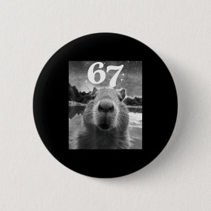 Capybara Selfie With 67 Meme Capy Graphic For Men  6 Cm Round Badge