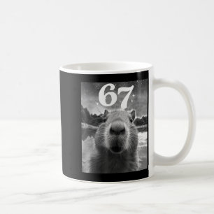 Capybara Selfie With 67 Meme Capy Graphic For Men  Coffee Mug