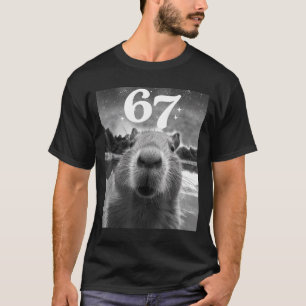 Capybara Selfie With 67 Meme Capy Graphic For Men  T-Shirt