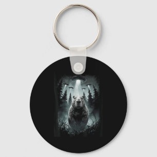 Capybara Selfie With Alien Ufo Funny Capybara Gift Key Ring
