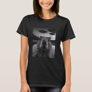 Capybara Selfie with UFOs, Funny Alien Capybara Ph T-Shirt
