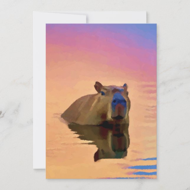 Capybara Simplicity Relaxation Day Holiday Card (Front)