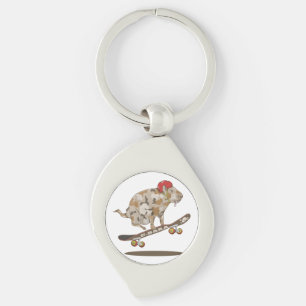 Capybara Skateboard ollie Key Ring