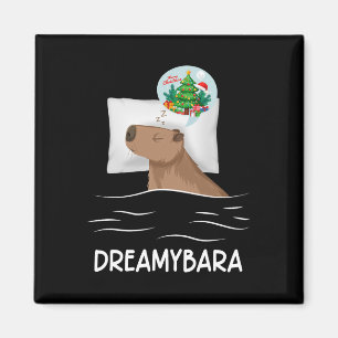 Capybara Sleep Night Xmas Rodent Christmas Dream C Magnet