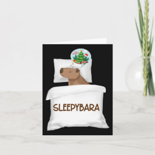 Capybara Sleep Night Xmas Rodent Christmas Dream S Card