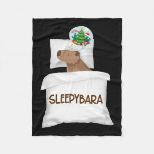Capybara Sleep Night Xmas Rodent Christmas Dream S Fleece Blanket