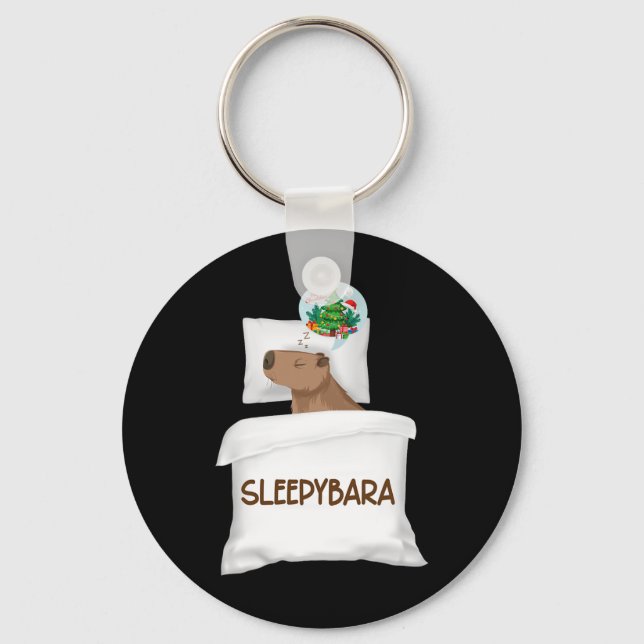 Capybara Sleep Night Xmas Rodent Christmas Dream S Key Ring (Front)