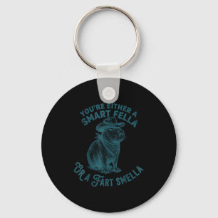 Capybara Smart Fella Fart Smella Funny Cowboy Humo Key Ring