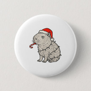 Capybara Smoking Christmas Ugly Cigarette Gen Z  6 Cm Round Badge