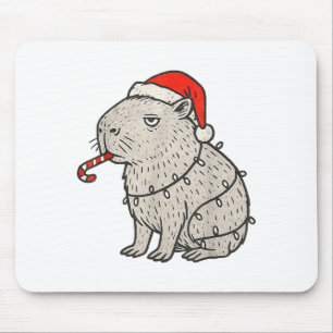Capybara Smoking Christmas Ugly Cigarette Gen Z Mouse Pad