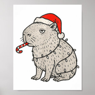 Capybara Smoking Christmas Ugly Cigarette Gen Z  Poster