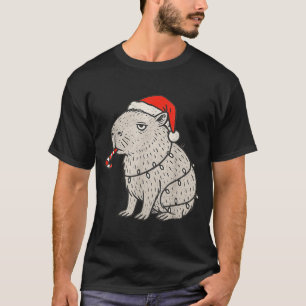Capybara Smoking Christmas Ugly Cigarette Gen Z  T-Shirt