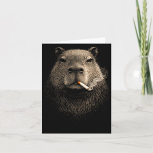 Capybara smoking meme funny retro vintage aestheti card