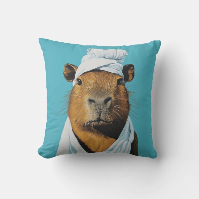 Capybara Spa Day Cushion (Front)