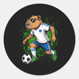 Capybara Sport - Soccer Player  Classic Round Sticker