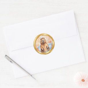 CAPYBARA STICKERS- 2 CLASSIC ROUND STICKER