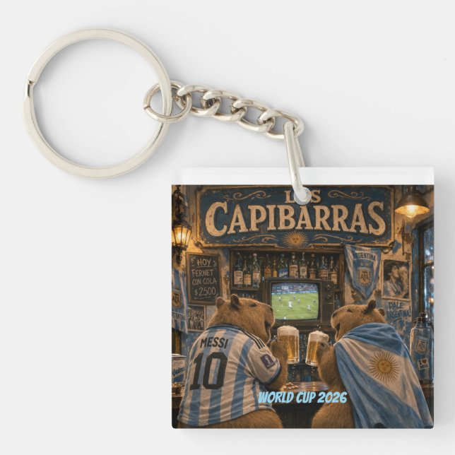 Capybara Stickers bar illusion Key Ring (Front)