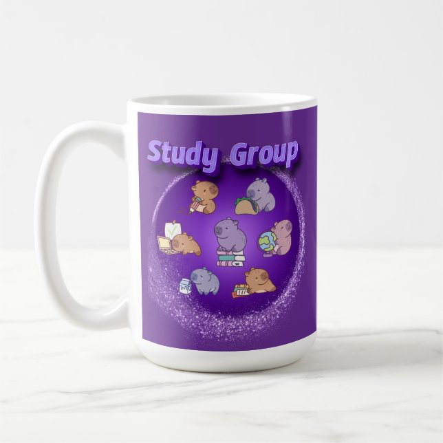 Capybara Study Group Coffee Mug (Left)