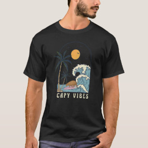 Capybara Surfing at Beach Sunset Summer Surf Capy T-Shirt