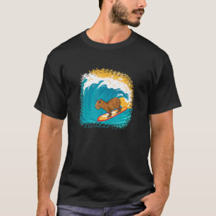 Capybara Surfing Boys Men Cute Animal Capybara Sur T-Shirt