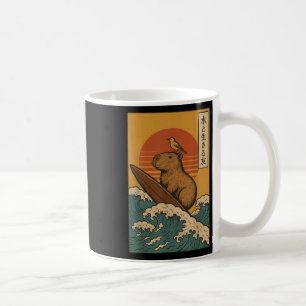 Capybara Surfing Japanese Coffee Mug