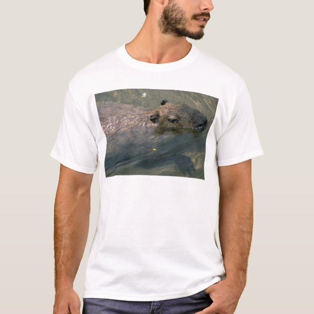 Capybara swimming T-Shirt (Front)