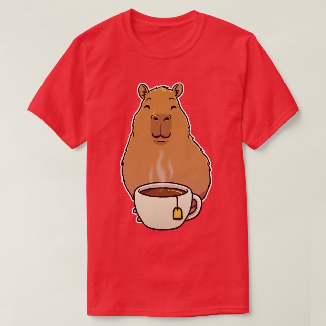 Capybara Tea Cup T-Shirt (Design Front)