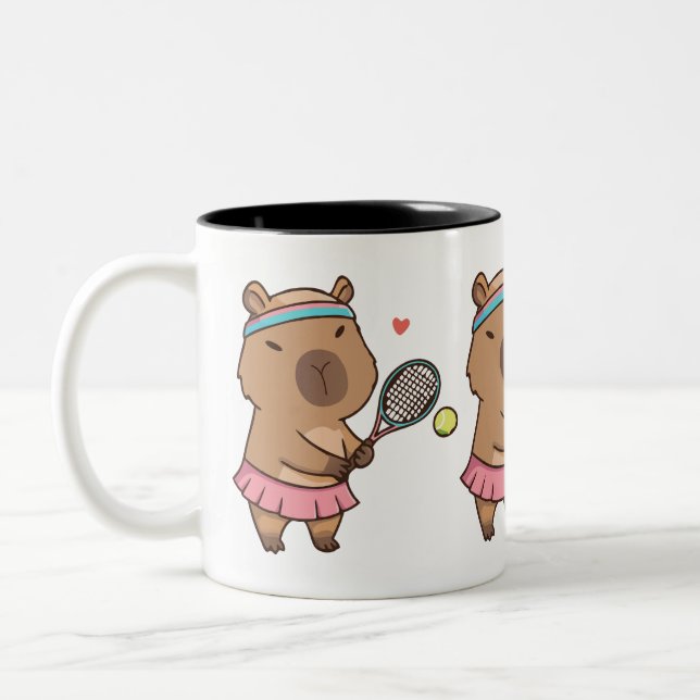 Capybara Tennis Mug | Funny Sports Lover Coffee  (Left)