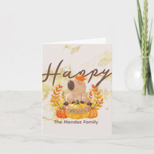 Capybara Thanksgiving Family Dinner Card